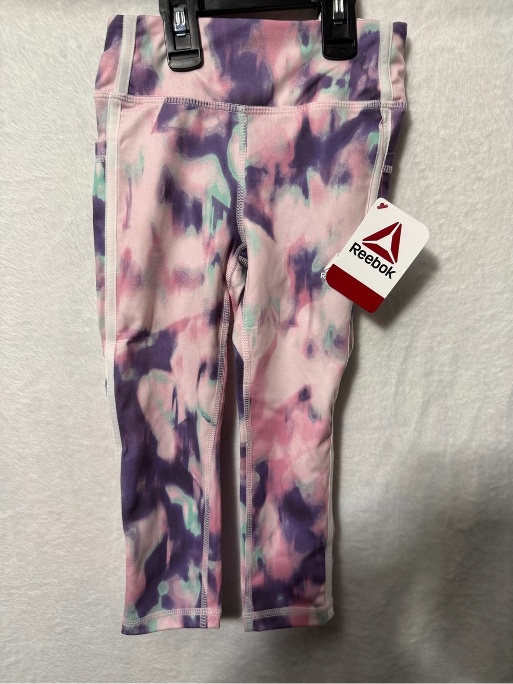 Reebok Pink Purple Tie-Dye Girls' Active Leggings